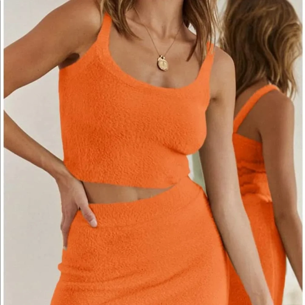 SOLD⭐️ NWT 2-Piece Set Knitted Sleeveless Crop Top and Mini Skirt Loungewear - Picture 8 of 16